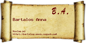 Bartalos Anna névjegykártya