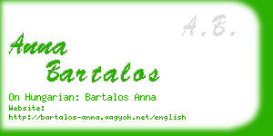 anna bartalos business card